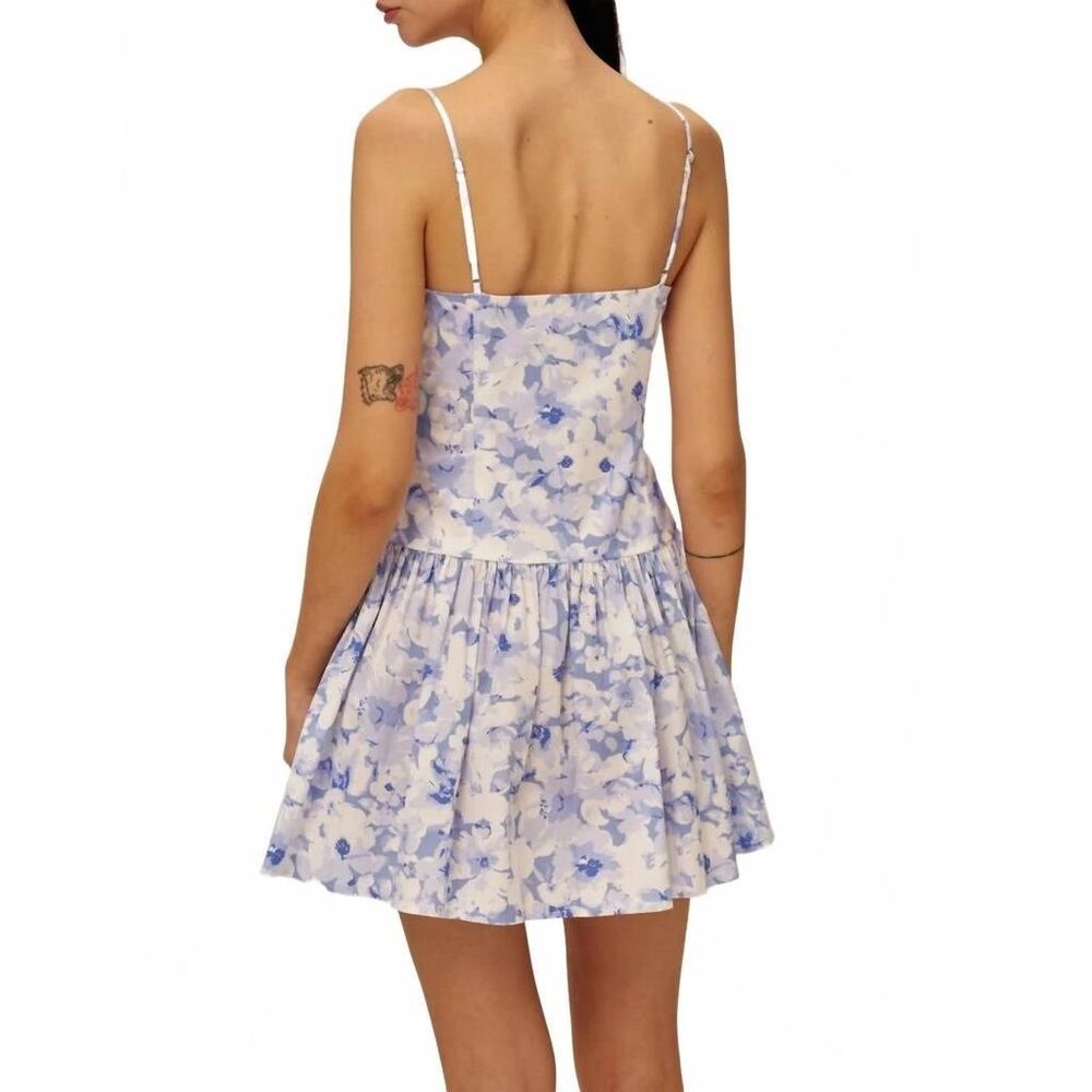 Eloise women’s Rielly Poplin Mini Dress In Blue Floral size small NWT